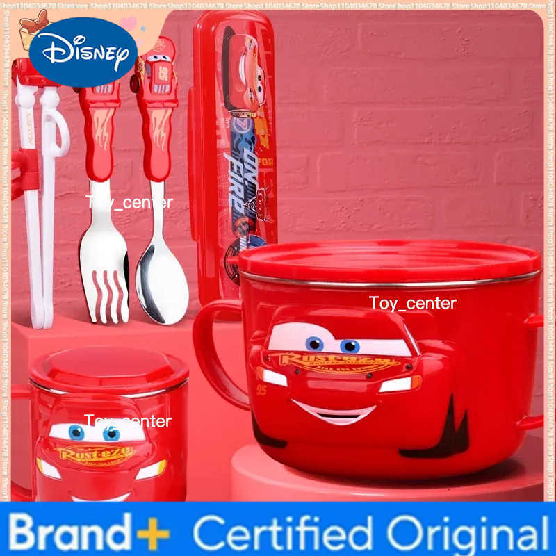 Disney Cute Cartoon Pixar Lightning Mcqueen Children Tableware Set Toddler Practice Chopsticks Cup Bowl Set ItS Gift For Kids Hot Sell H260302