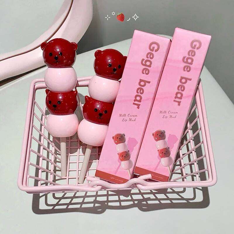 Gege bear candied haws on a stick Matte Velvet Lip Glaze, Natural Long-Lasting lipstick birthday gifts H260302