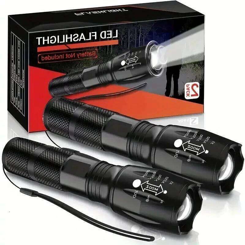 High Power LED Flashlights Camping Torch 5 Modes Zoom Light Aluminum Alloys Waterproof Material External 3 AAA Battery Z260301