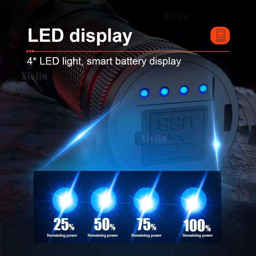 5000000LM New Upgrade Flashlight 4000M Super Bright Tactical Torch High Power USB Rechargeable Lamp Camping Fishing Light Z260301