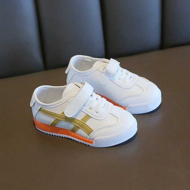 Spring & Autumn Kids' Color Block Casual Sneakers | Non-slip Soft Sole White Shoes for Boys & GirlsT260302