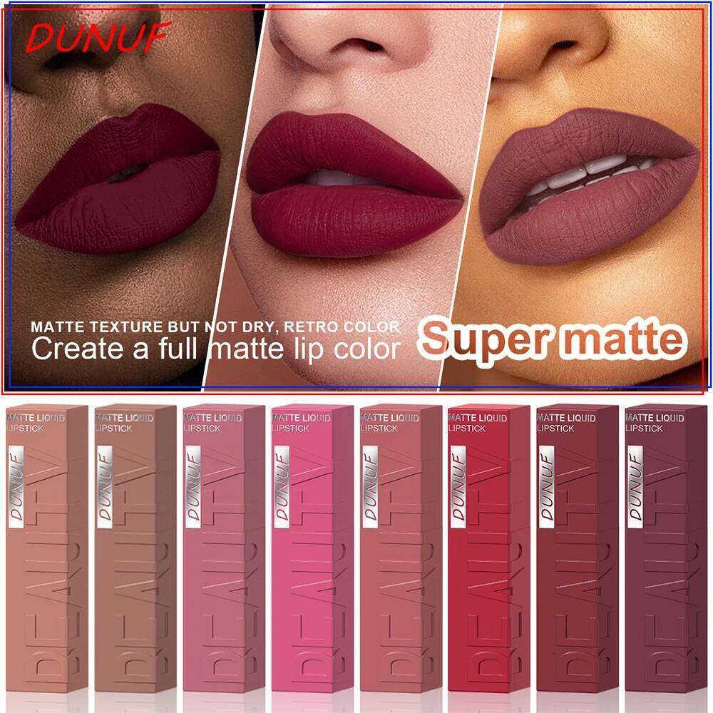 Lip Gloss Set, Lipstick Waterproof Matte Non-sticky Non-transfer Long-Lasting, Rose, Mauve, Deep Red, Nude, Y2K Makeup Christmas H260302