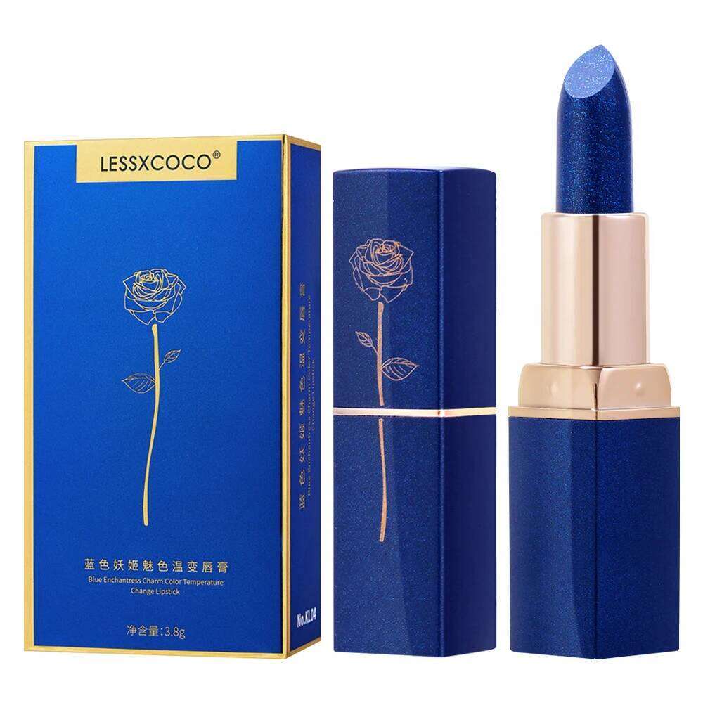 1PCS Waterproof Blue Rose Temperature Color Changing Moisturizing Balm Female Makeup Sexy Lip Gloss Shiny Lipstick H260302