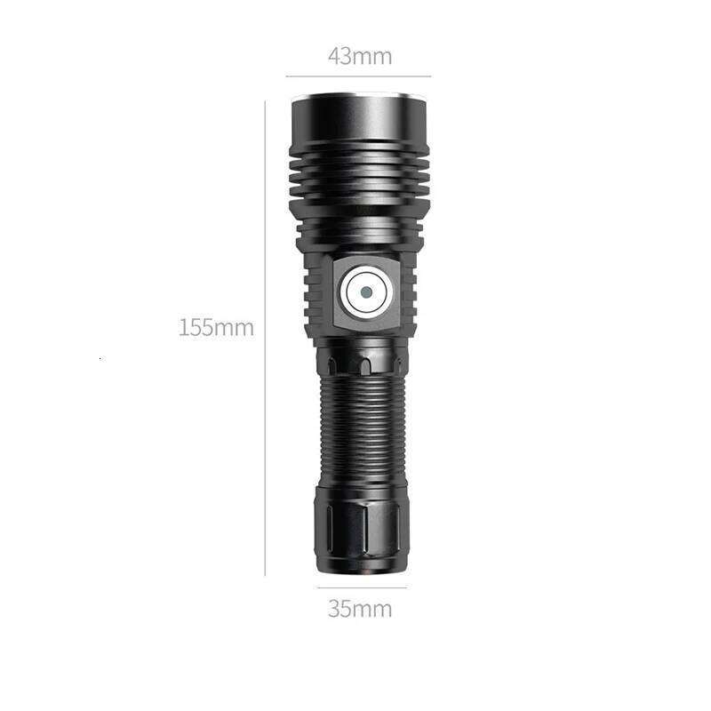 Strong Power SST40 Led Flashlight Portable 26650 Battery Self Defense Type-C USB Rechargeable Flashlights Torch Camping Lamp Z260301