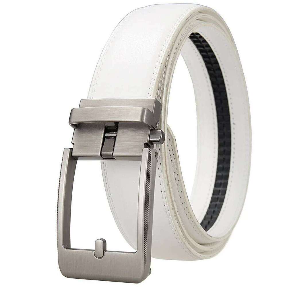 Luxury 3.5cm Width Cowhide Leather Ratchet Belts For Men Adjustable Automatic Buckle Mens Business Casual Belt B1503 S260228