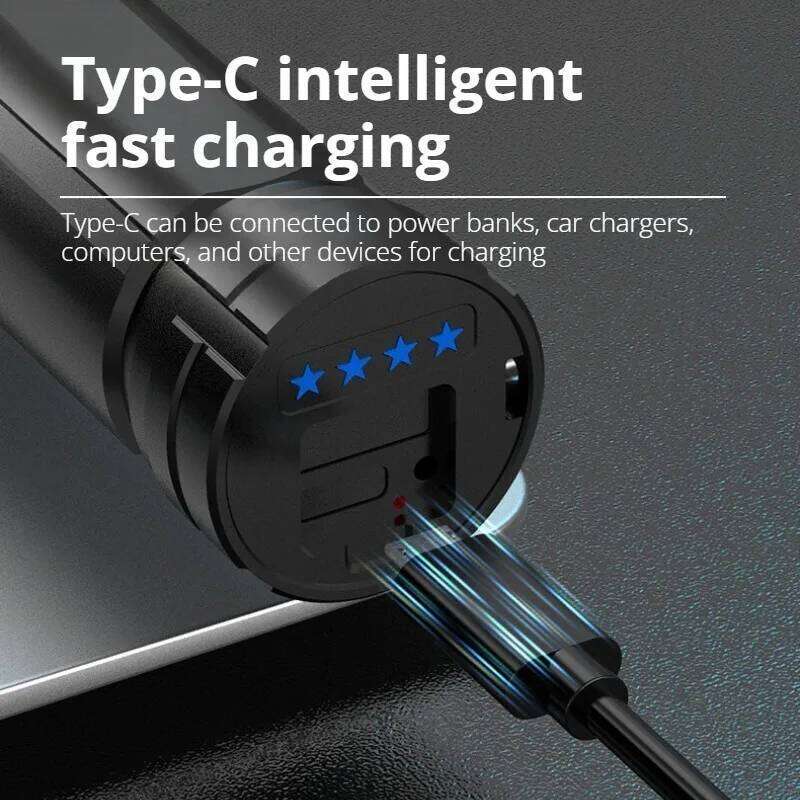 High Brightness White Laser Flashlight Aluminum Alloy Telescopic Zoom Rechargeable Torch Built-in Battery Outdoor Camping Hiking Z260301