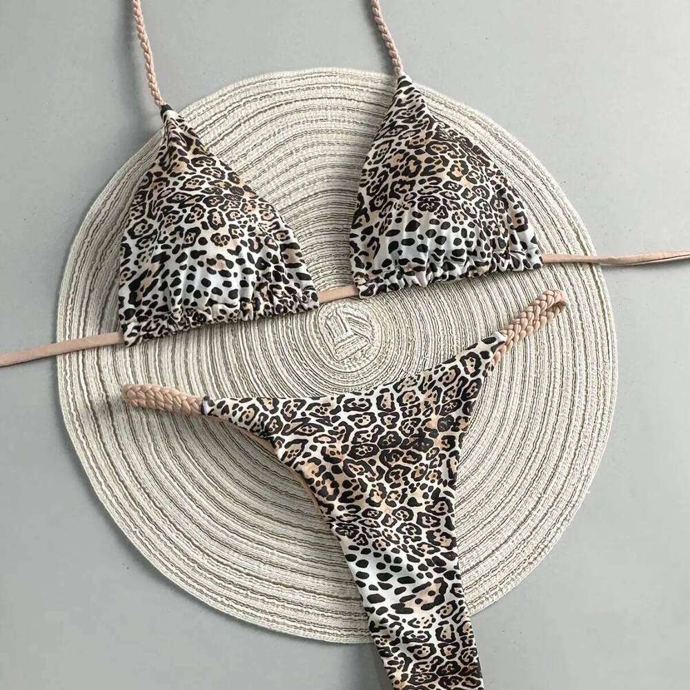 Sexy Push Up Bikini Set Leopard Print Biquinis Women Swimsuit 2-piece Triangle Thong Bathing Suit Holiday Gathering Swimwear Z260301