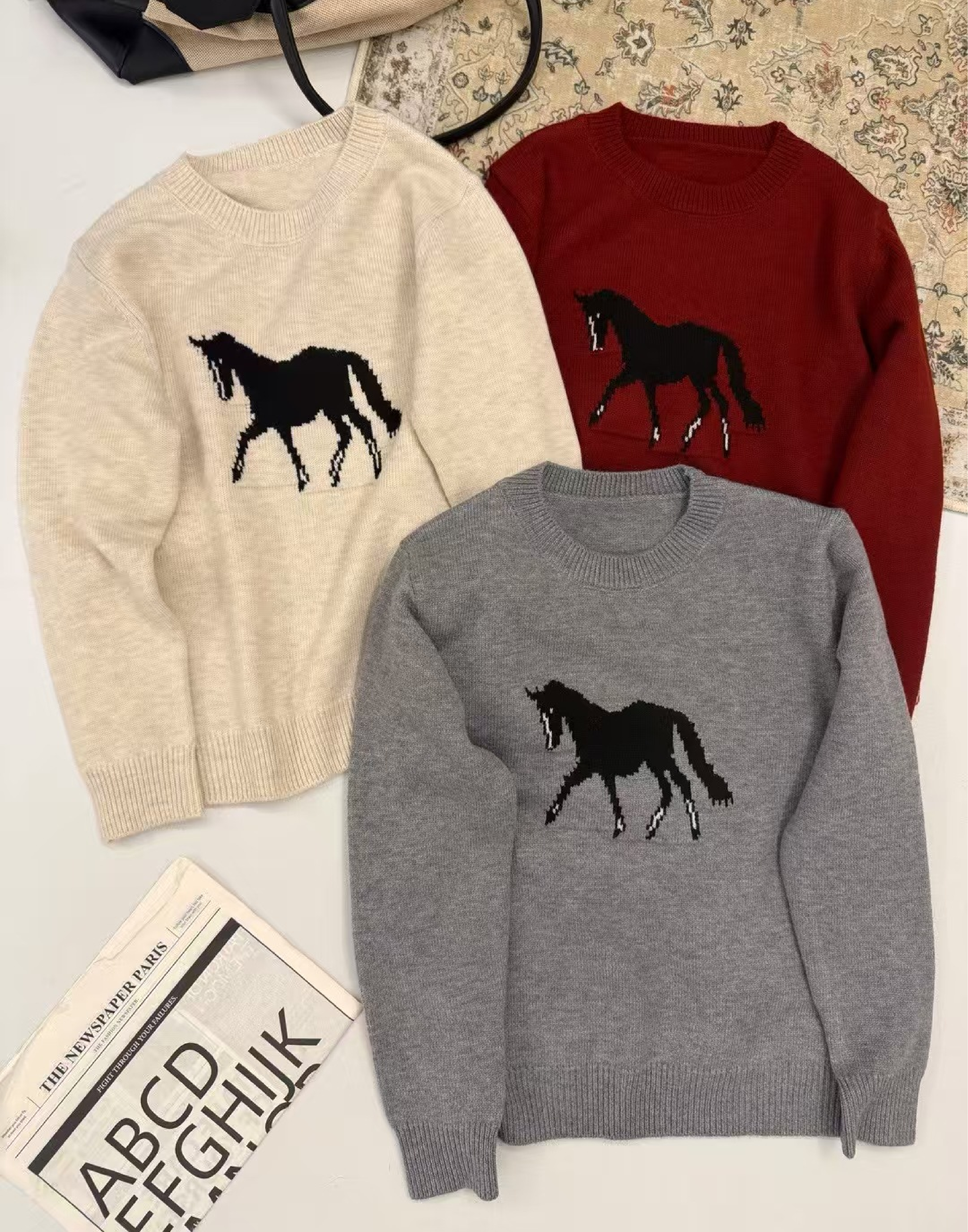 Women's Sweaters Cute Creative Knitted Pullover Pattern Cartoon Vintage Top Soft Trendy Fashionable Casual-chic Female Street Sweater