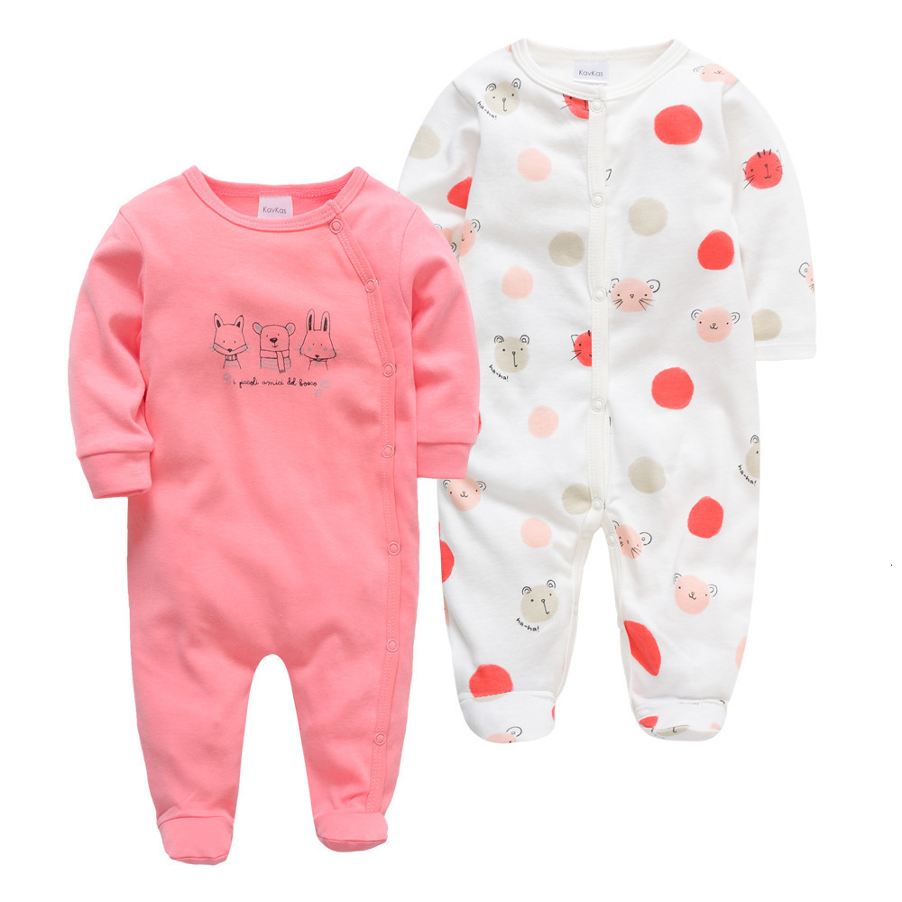 2PCS Baby Girls Rompers Long Sleeve Cute Summer Baby Clothes Cotton Newborn 0-12 months bebe Jumpsuit Outwear 201029