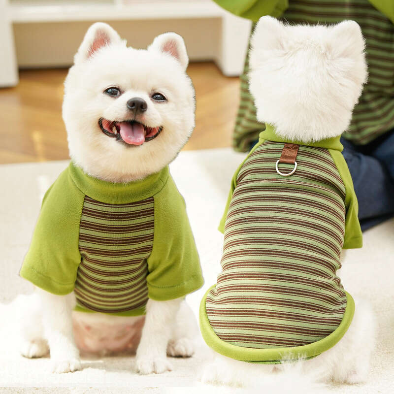 Famous brand Original pet apparel striped large clothes new cat dog supplies French Bulldog base shirt Corgi cross border pupakaIK