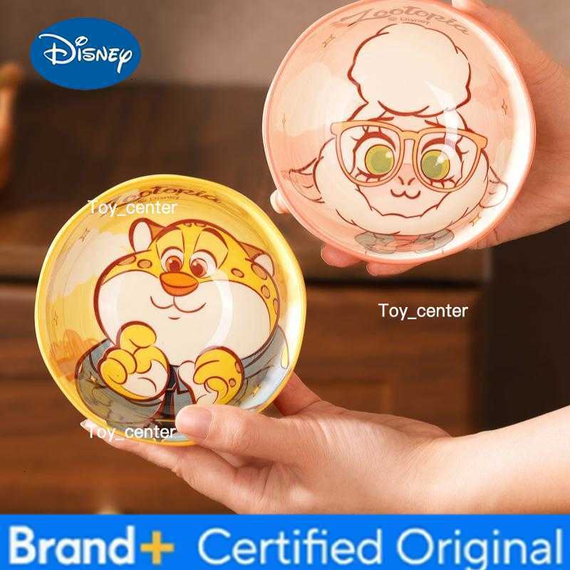 Disney Zootopia Cute Cartoon Ceramic Rice Bowl Hand Pinched Stone Pattern Anti Scald For Home Dining Gift Box Set In Stock H260302