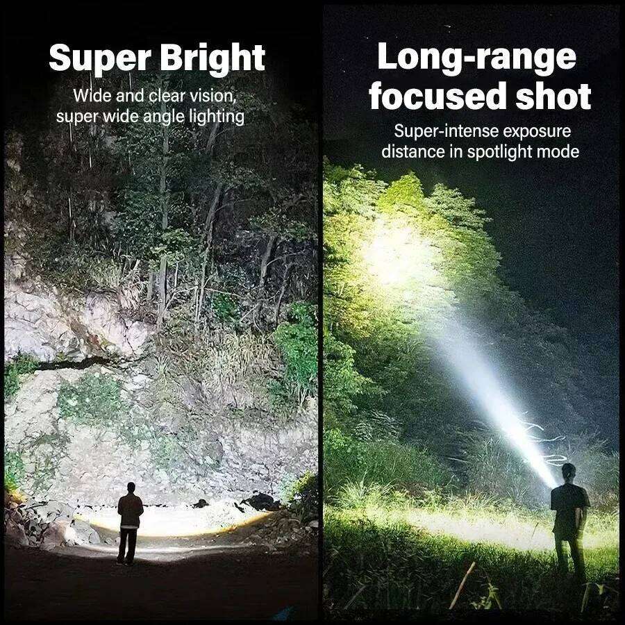 Liuyangmao High Strong Power Led Flashlights Tactical Torch with Display Light USB Charging Camping Fishing Emergency Zoom Lante Z260301
