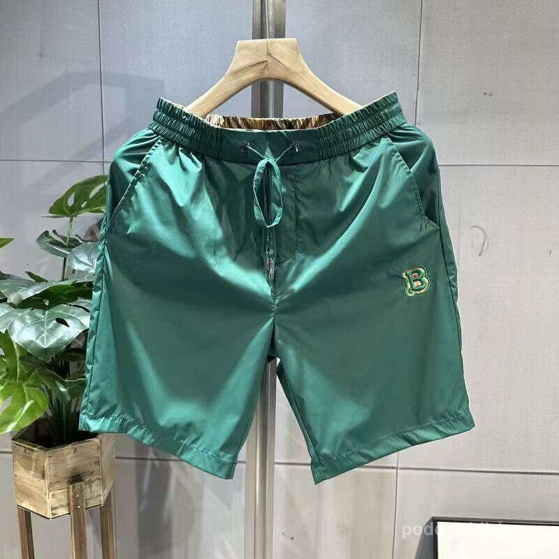 Free Shipping Summer Embroidered Quick Dry Breathable Five Point Casual Shorts Slim Loose Fit Beach Pants Men's Clothing