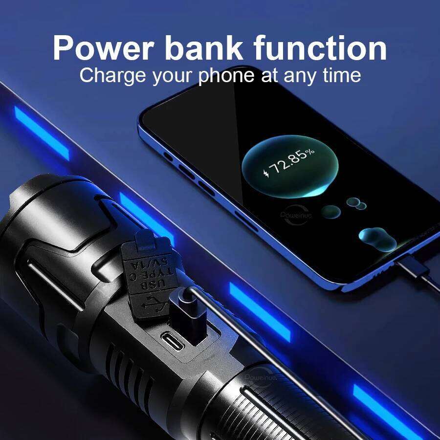 High Power LED Flashlight USB Rechargeable Strong Light Tactical Torch Zoom Emergency Outdoor Camping Hiking Lantern Z260301