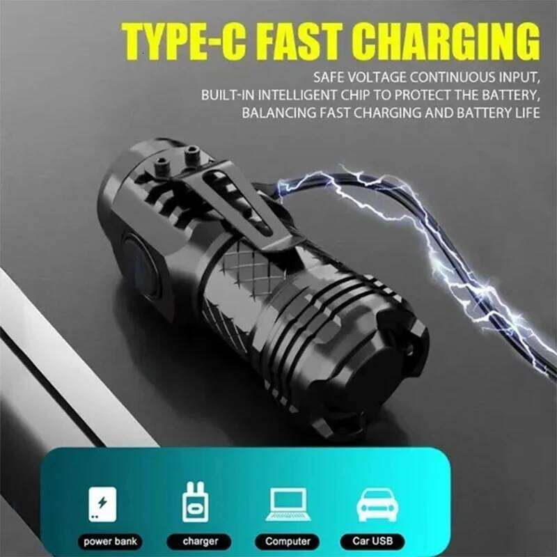 High Quality LED Flashlight 18350 Super Bright Torch Rechargeable USB Light Waterproof for Hiking Camping Z260301