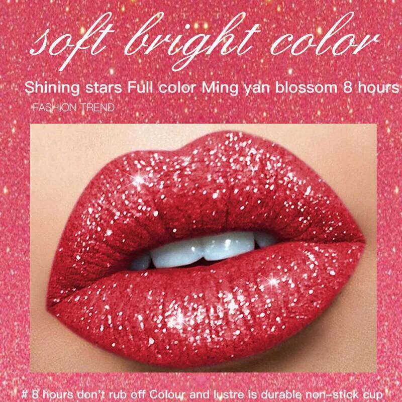 Waterproof Shimmer Pearl Colour Lip Gloss 18 Colors Matte Glitter Liquid Lipstick Diamond Sexy Make Up H260302