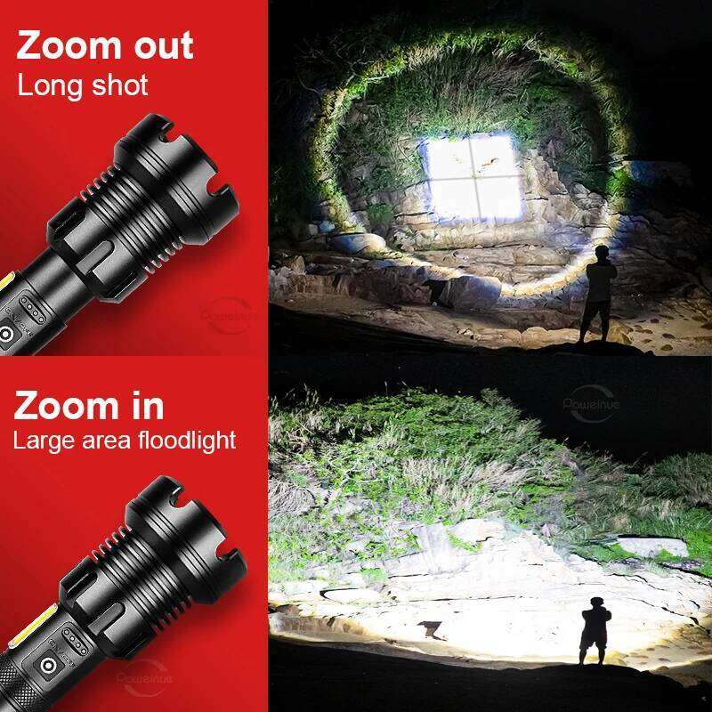 Super Bright XHP160 COB Flashlight Usb Rechargeable Zoom Multi-Function torch Tactical Flash Light 18650 26650 Led Lantern Z260301