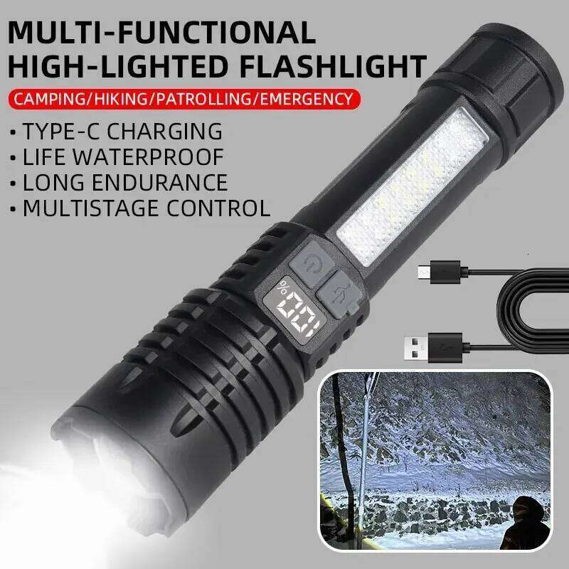 Powerful LED Flashlight Super Bright Rechargeable Portable Ultra Power Torch Lamp Outdoor Emergency Camping Lantern Z260301