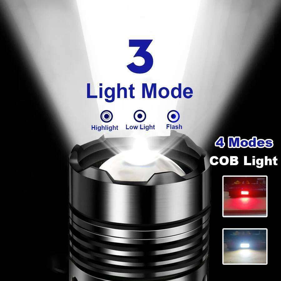 Most Powerful LED Flashlights Rechargeable Tactical Torch Ultra Bright Portable Lamp Oudoot Camping Lantern Built-in Battery Z260301