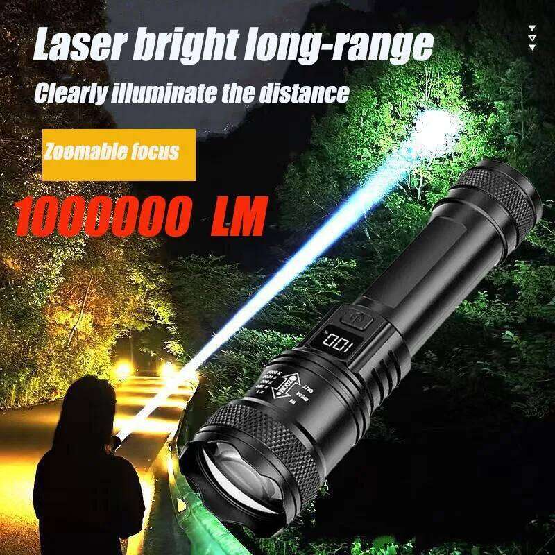 Tactical LED Flashlight 2000LM USB Rechargeable Waterproof Grade Zoom Torch Bright Portable Emergency Light for Camping Outdoor Z260301