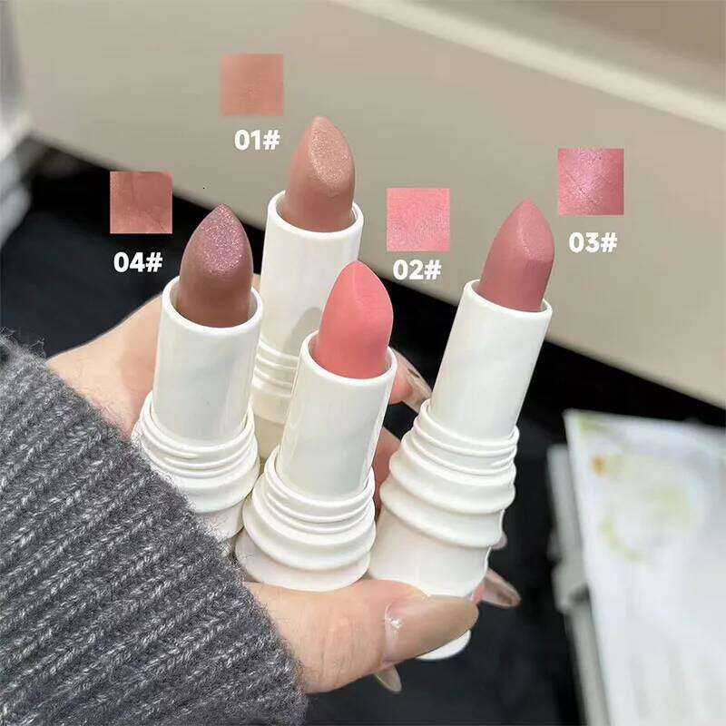4-color Reddish-brown Set Autumn/Winter, Long-lasting Matte Lipstick with Pendant, Perfect Christmas Gift for Her. H260302