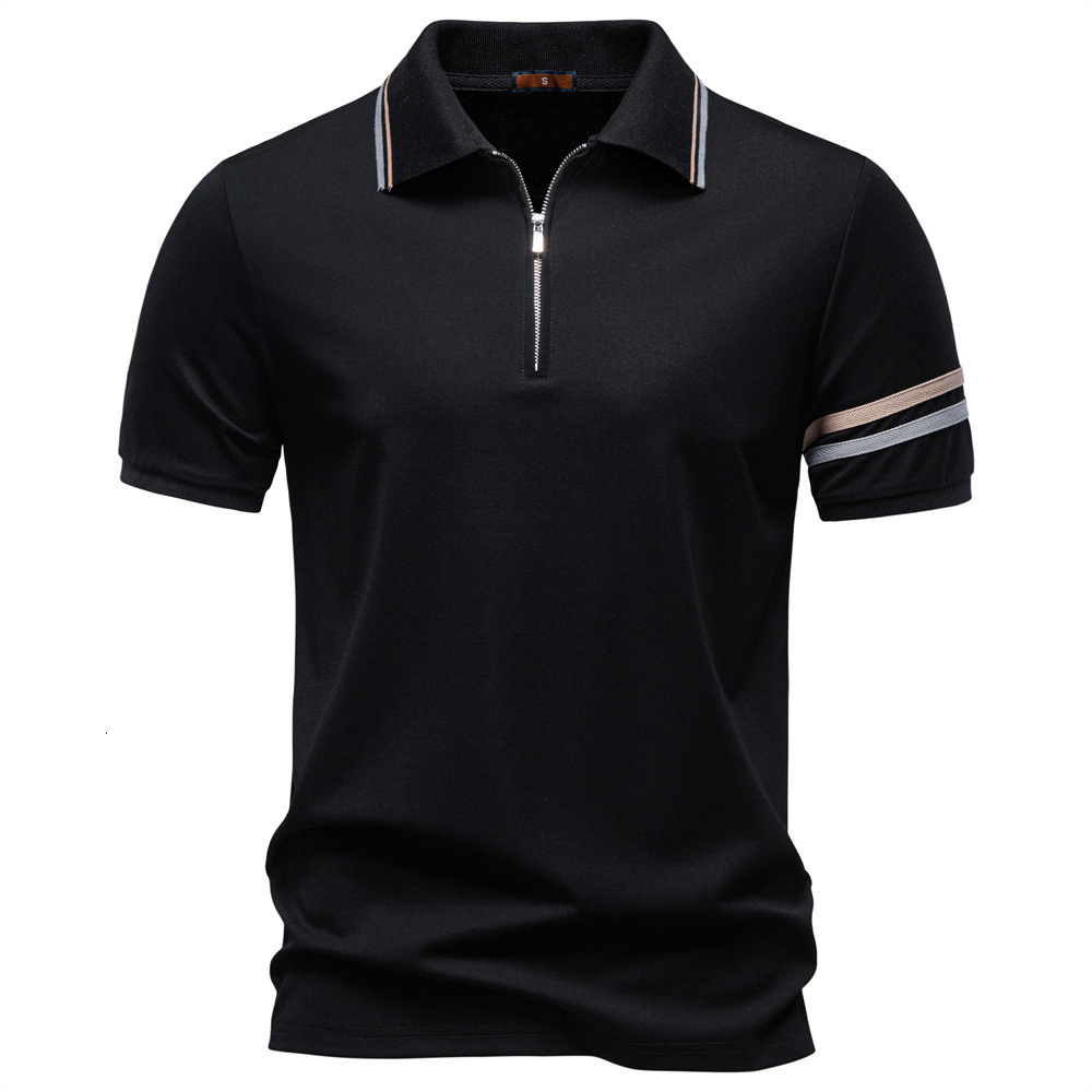 2026 Designer Hoodie Spring/summer New Style Turn-down Collar Zipper Designer Shirt Polo Shirt European Size Business Casual Men's Tencel Short Sleeve Polo Shirt