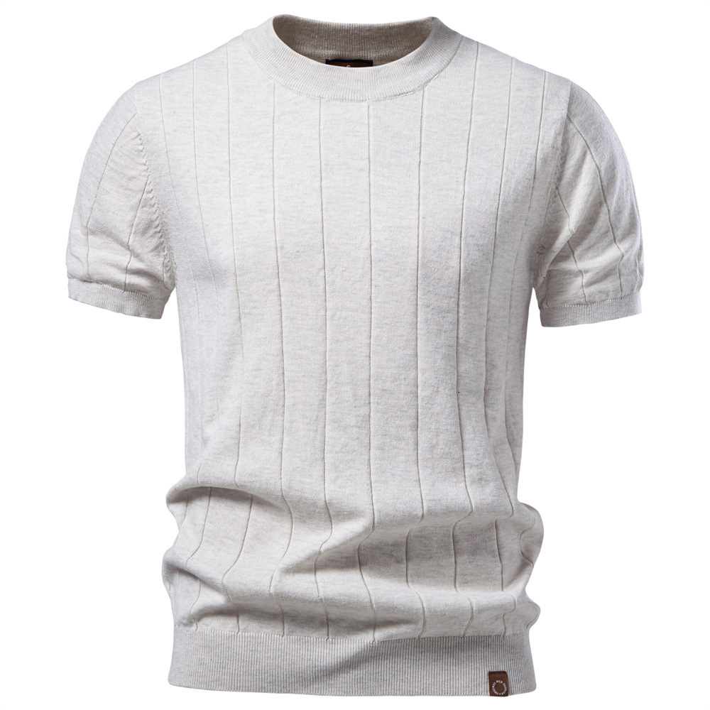 2026 New Designer Hoodie Size Designer Shirt Pure Cotton Round Neck Knitted Short-sleeve T-shirt For Men Business Men's Polo Shirt Short-sleeve Sweater