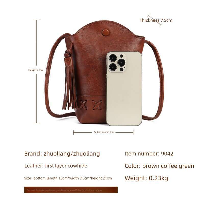 Luxury Shoulder Bags Totes Hobo New Genuine Leather Women S Retro Top Layer Cowhide Woven Phone Mini Crossbody Casual Tassel Bucket Bag SENYY