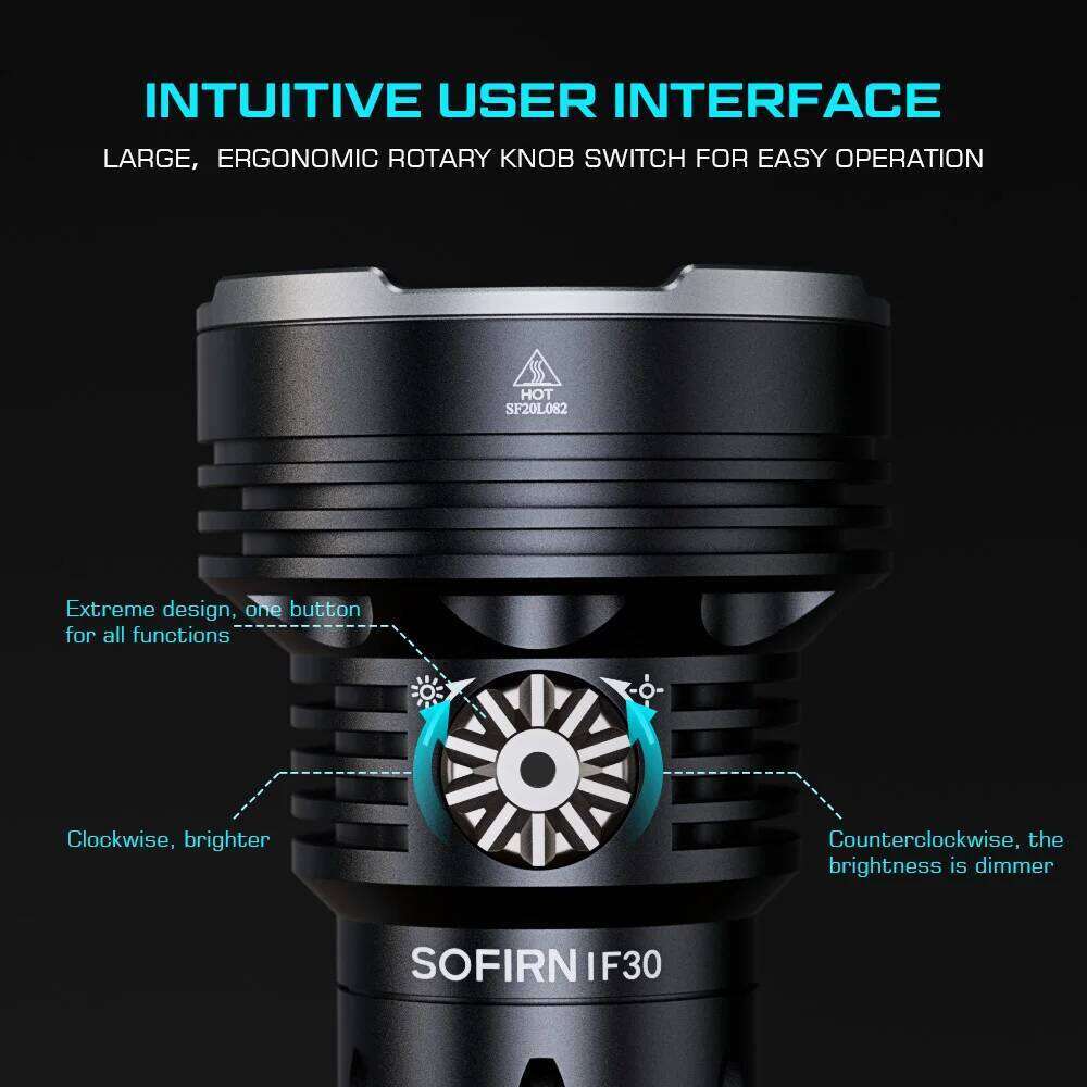 Sofirn IF30 Powerful USB C Rechargeable EDC Flashlight IPX8 Waterproof 32650 12000lm SFT40 Lamp Portable Torch Z260301