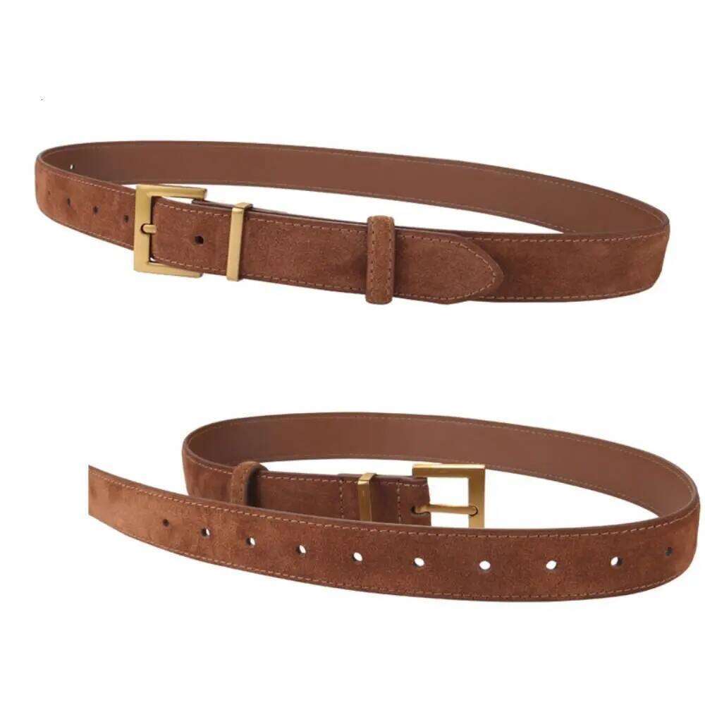 Women Luxury Design Suede Leather Casual Versatile Frosted Cowhide Belt Trendy Pin Buckle Waistband Gifts S260228