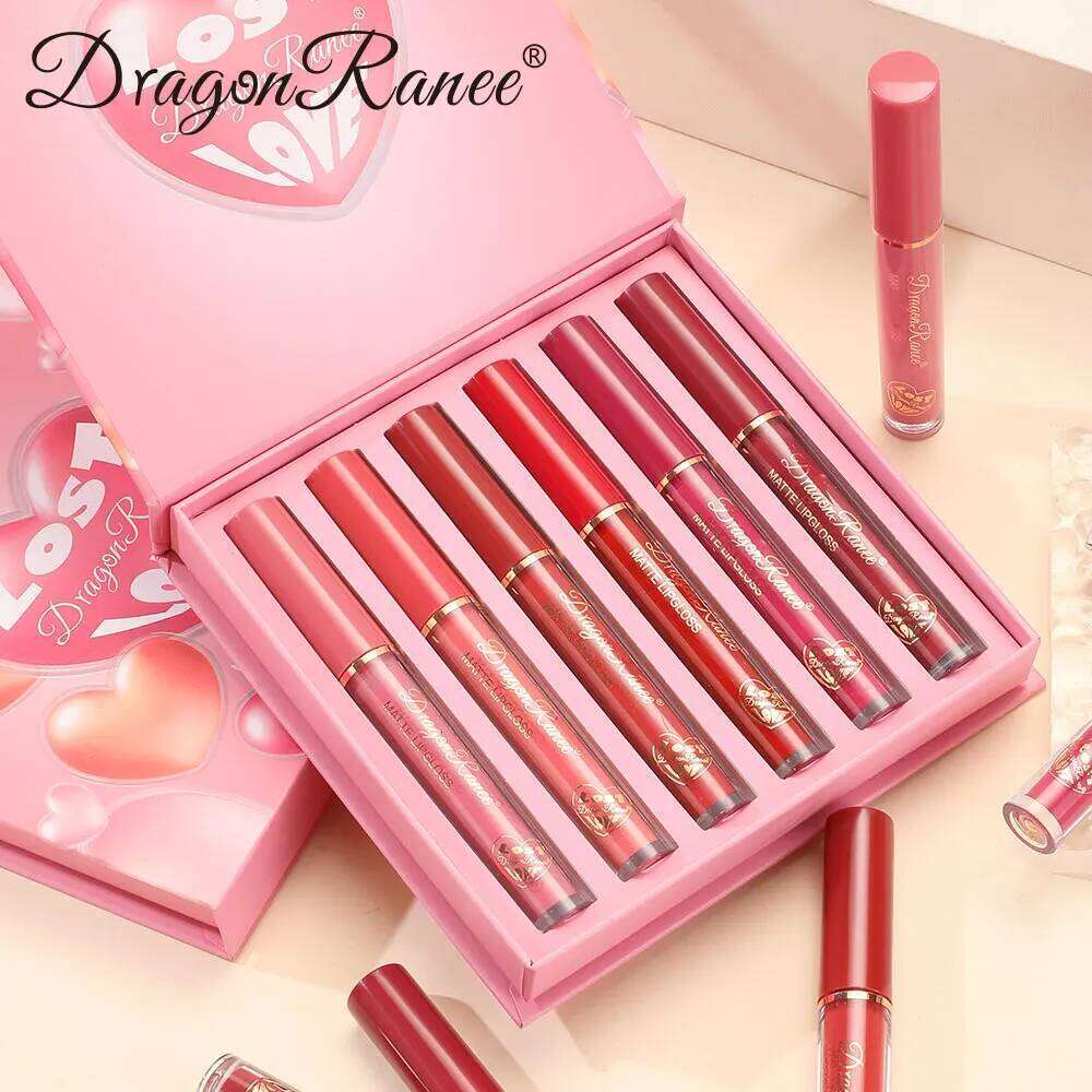 Six-Piece Set, Matte Finish, Delicate Easy to Apply, Non-Stick, Waterproof Sweat-Proof, Versatile for Daily Use, Lip Gloss and Lipstick Set H260302