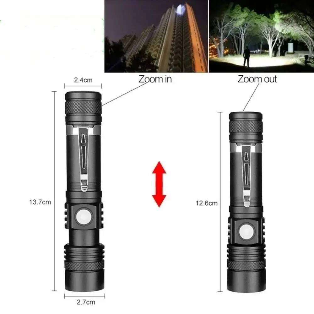 Portable Ultra Bright Flashlight Rechargeable 18650 Battery LED Torch Water Resistant USB Charging Bicycle Light Z260301