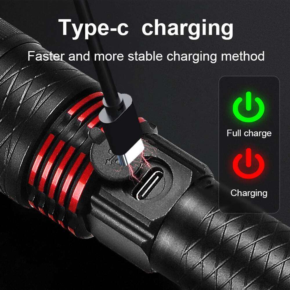 High Power Rechargeable Strong light LED Flashlights White Laser Lamp Beads aluminumalloy flashlight Super Bright LanternCamping Z260301