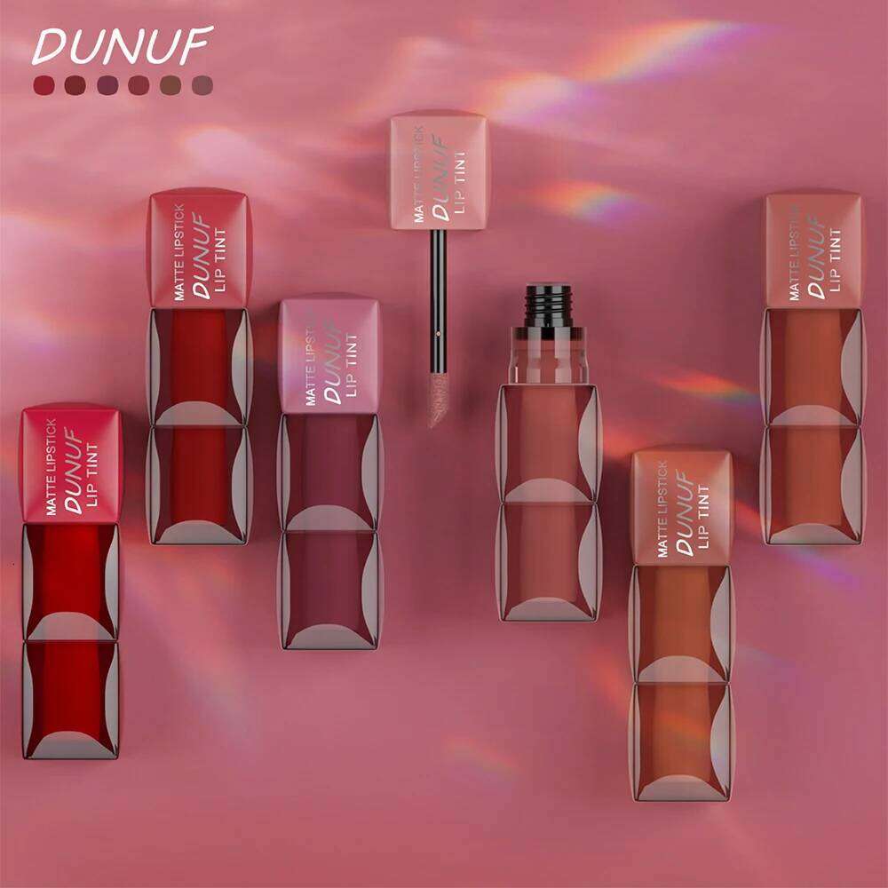 DUNUF 1pcs Liquid Lipstick Velvet Matte Women'S Makeup Long-lasting Waterproof Non-stick Cup Non-fade Lip Gloss H260302