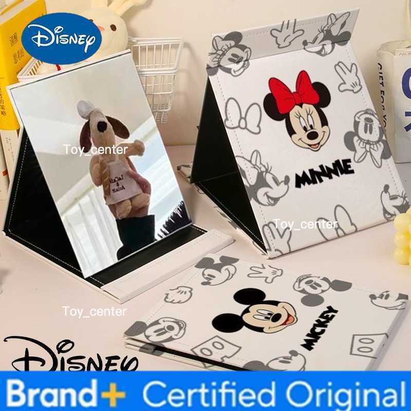Disney Mickey Mirror Portable Minnie Mouse Folding Vanity Mirror Anime Women School Office Cartoon Girls Desktop Makeup Tools H260302