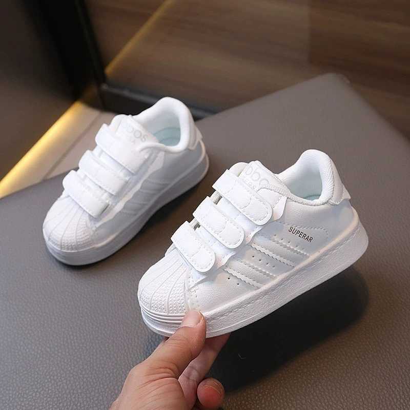 Kids' Shell-Toe Sneakers | Comfortable Soft White Casual Shoes for Outdoor & TrainingT260302