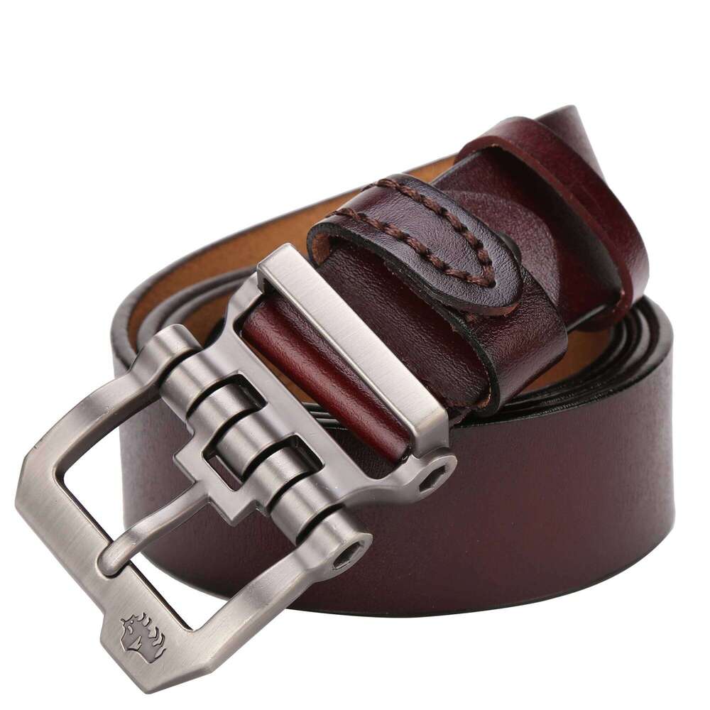 High Quality Genuine Leather Men's Belt Vintage Pin Buckle Strap Luxury Designer Casual Retro Belts for Men Jeans S260228