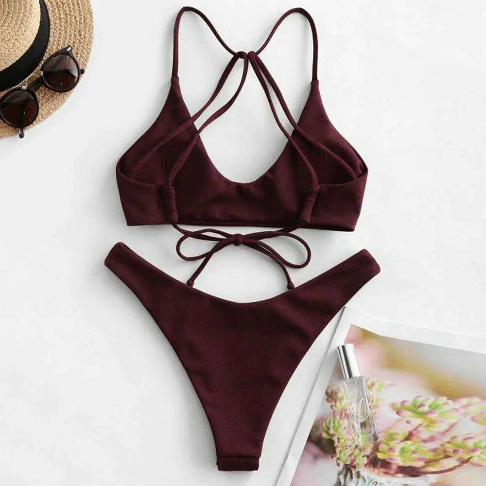Sexy String Backless Bikini Push Up Extreme Swimsuit Micro Bikinis Vacation Swimwear Women Beach Outfits Bathing Suit Summer Set Z260301