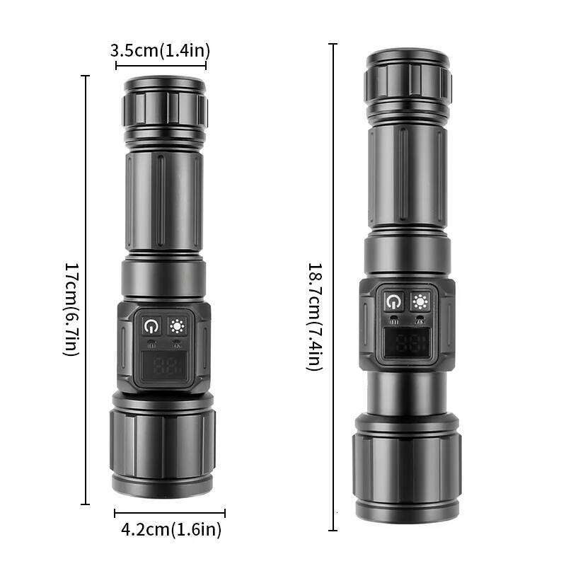 Super long-range COB digital battery display strong flashlight tactical light Z260301