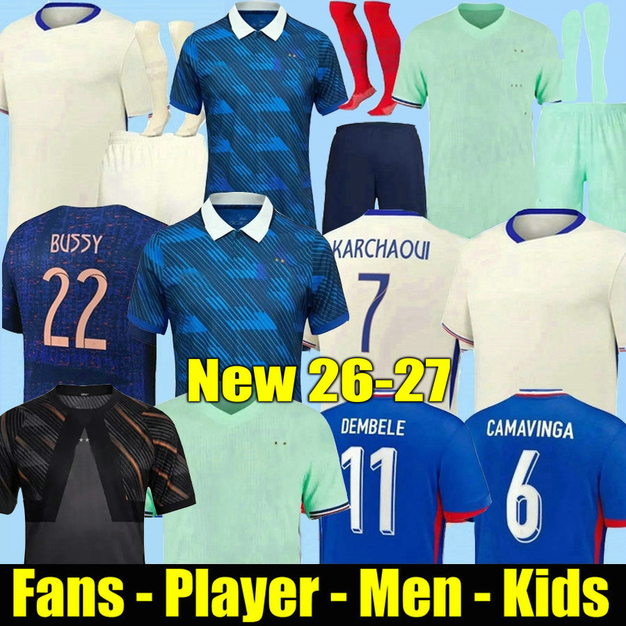 French club Full Sets 2025 2026 2027 MBAPPE soccer jerseys 25 26 27 GIROUD GRIEZMANN SALIBA KANTE Maillot de foot equipe Maillots Men kids kit football shirt PAVARD