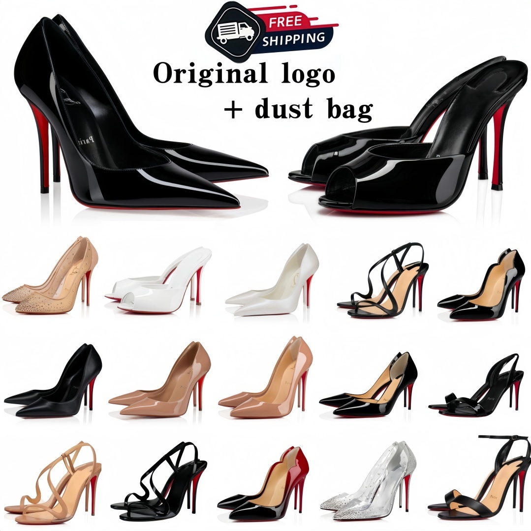heels Designer dress shoes Women High Heels Shoes Brand heels red bottom heels Pointed Toes Genuine Leather 8cm 10cm 12cm Nude Black Patent Leather Woman Pumps shoes
