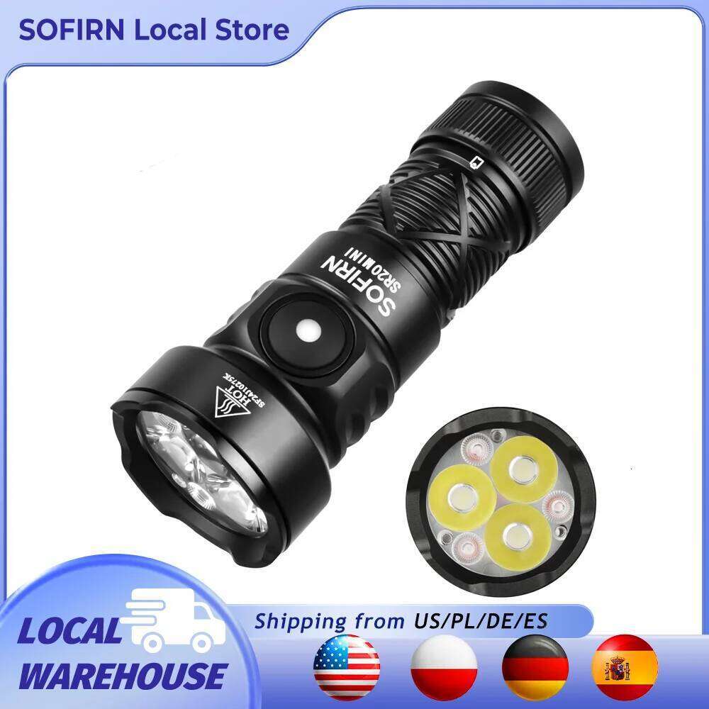 Sofirn SR20 MINI Flashlight 1200lm CSP2323 LED 18350 USB C Rechargeable Torch 5700K With Red Light and Magnetic Z260301