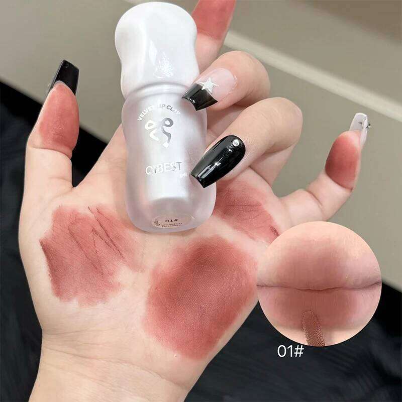 QIBEST Soft Mist Mousse Glaze Velvet Matte Holding Makeup Not Easy to Sticky Lip Mud Korean Cosmetics Lipstick H260302