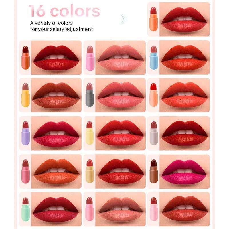 6pcs/set Long Lasting Star Mini Lipstick, Candy Color Matte Velvet Mist Portable Waterproof Lipstick Set H260302