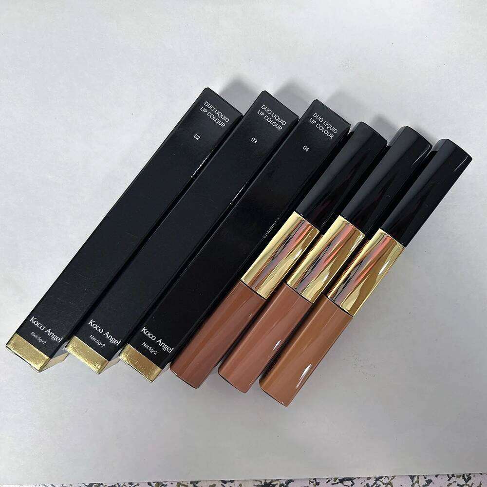 Double headed lip gloss 6 colors Matte Waterproof Moisturizing Makeup Cosmetics Lip Balm Nude Lipstick Korean cosmetic H260302