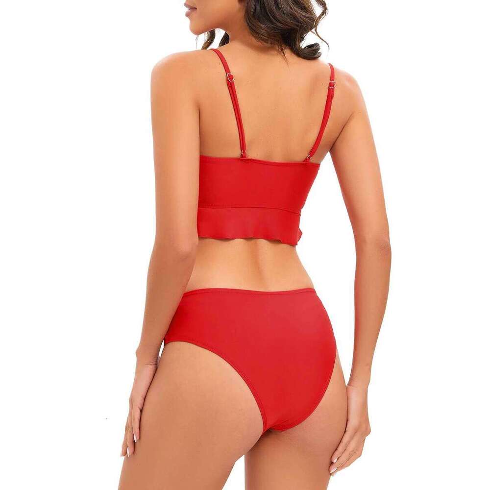 3 Pieces Strappy Bikini 2025 & Beach Dress Ruffle Swimsuit Women Sexy Swimwear Female Bather Bathing Swimming Swim Suit Z260301