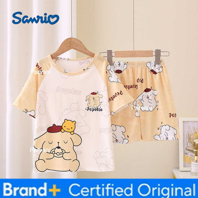 Sanrio Girls Pajamas Sets Cute Cartoon Short Sleeve Kids Pyjama Snow White Princess Elsa Mickey Mouse Print Summer Pijama H260302