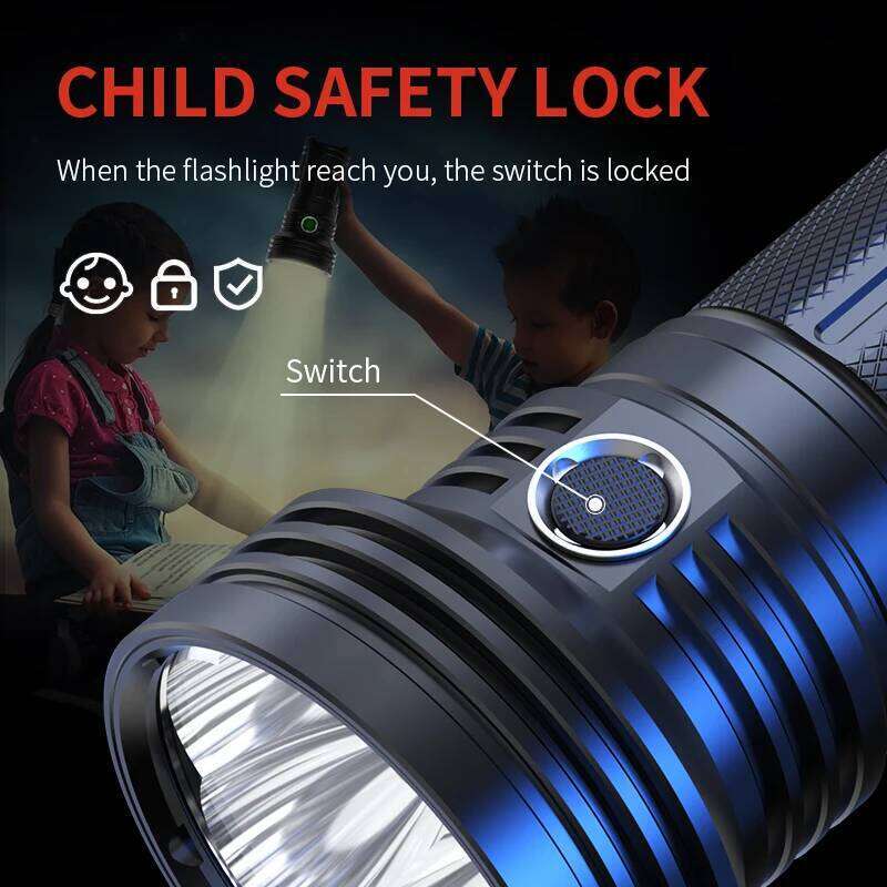 Real 45000LM 240W Super Strong Light LED Powerful Flashlight USB Chargeable Tacical Torch Hunting Survival Fishing Lantern PK80 Z260301