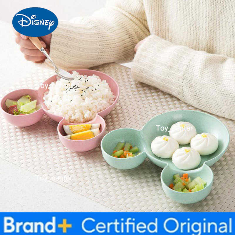 Disney Kid Cartoon Mouse Mickey Bowl Dishes Lunch Box Kid Baby Children Infant Baby Rice Feeding Bowl Plastic Snack Plate Tableware H260302