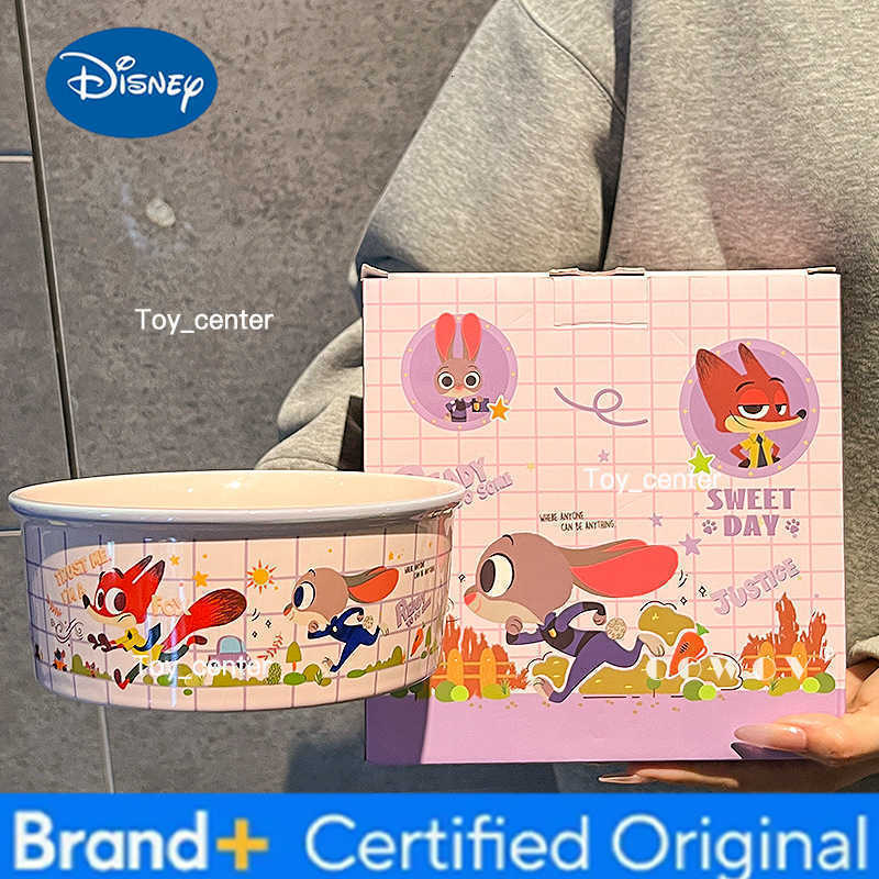 Disney Zootopia Judy Nick Stitch ceramic bowl household fruit bowl food container can be used as pet bowl drinking bowl cute gifts H260302